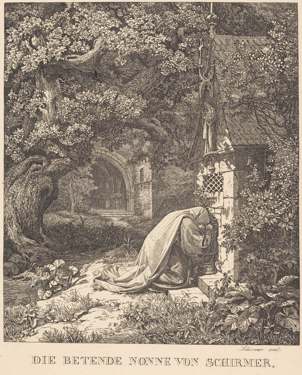 Den bedende nonnen av Johann Wilhelm Schirmer