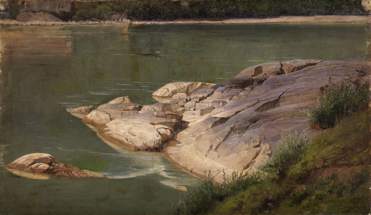 Steinete elvebredd av Johann Wilhelm Schirmer