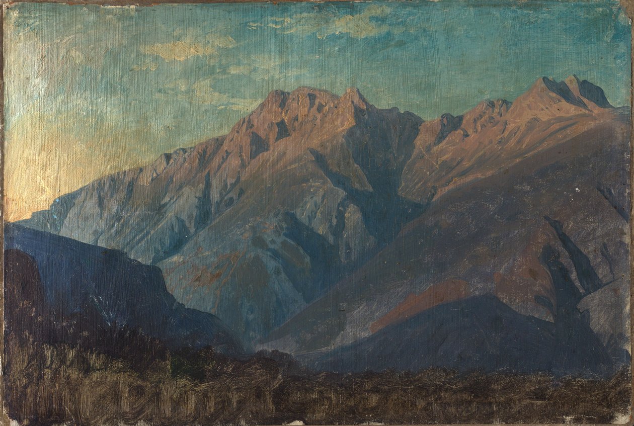 Klippeformasjon (antakelig) i Graubünden av Johann Wilhelm Schirmer