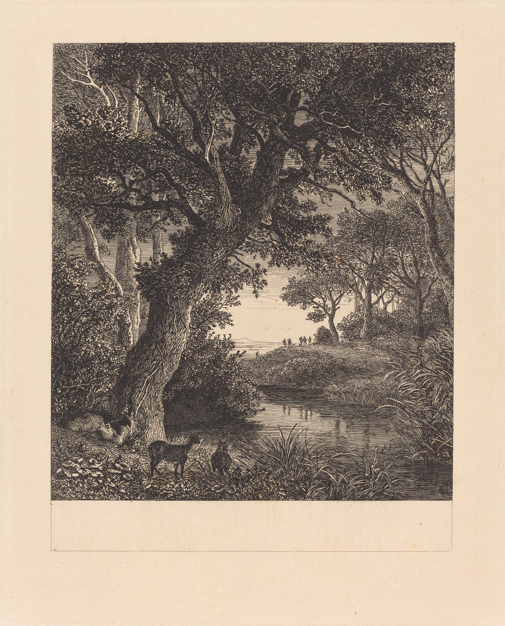 Jegere som forlater en skog av Johann Wilhelm Schirmer