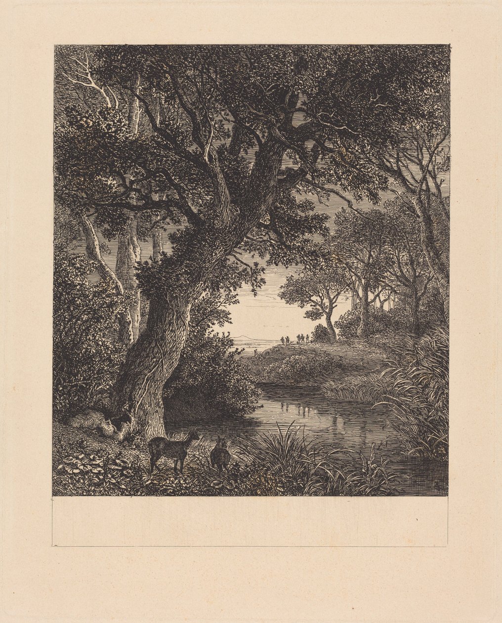 Jegere forlater en skog av Johann Wilhelm Schirmer