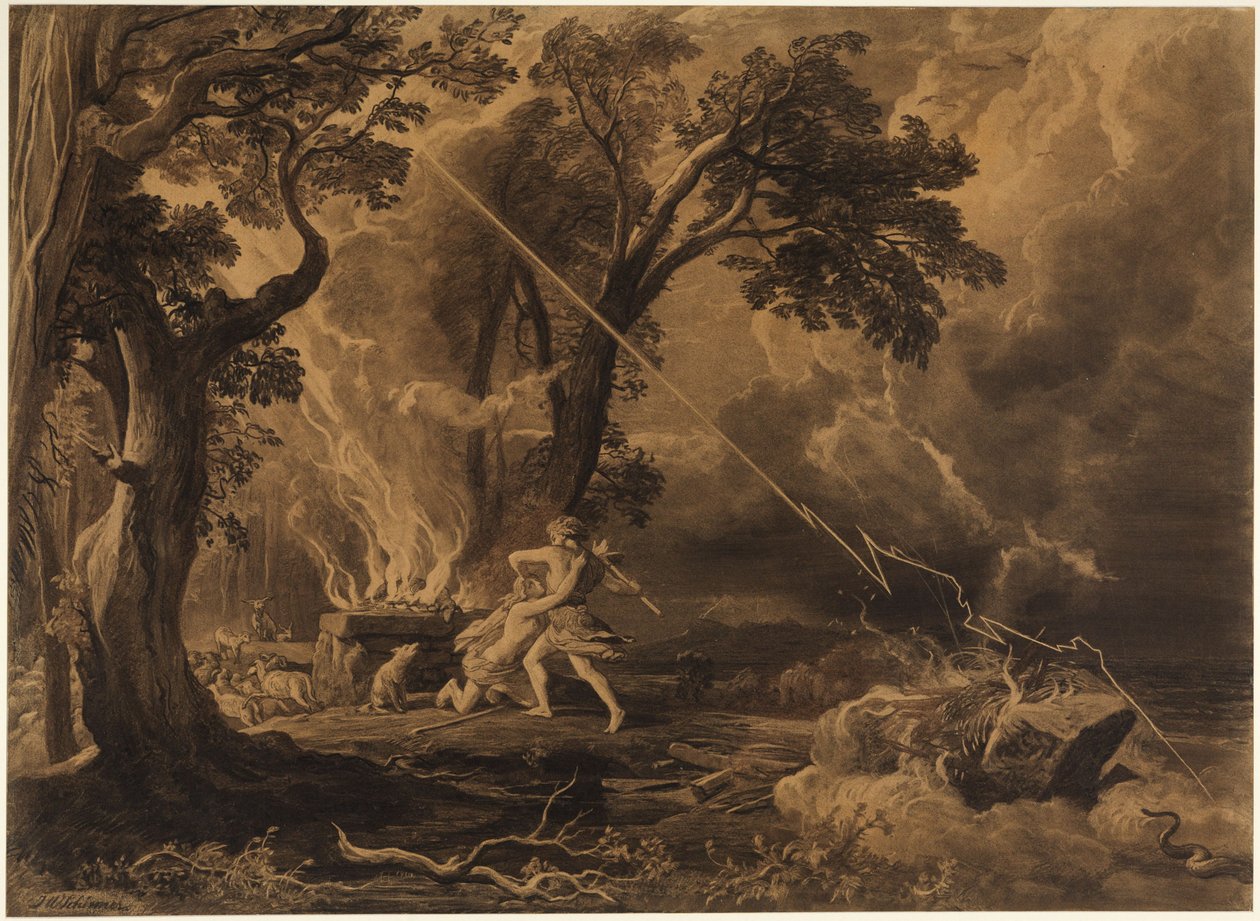 Kain dreper Abel (1. Mosebok 4, 8) av Johann Wilhelm Schirmer