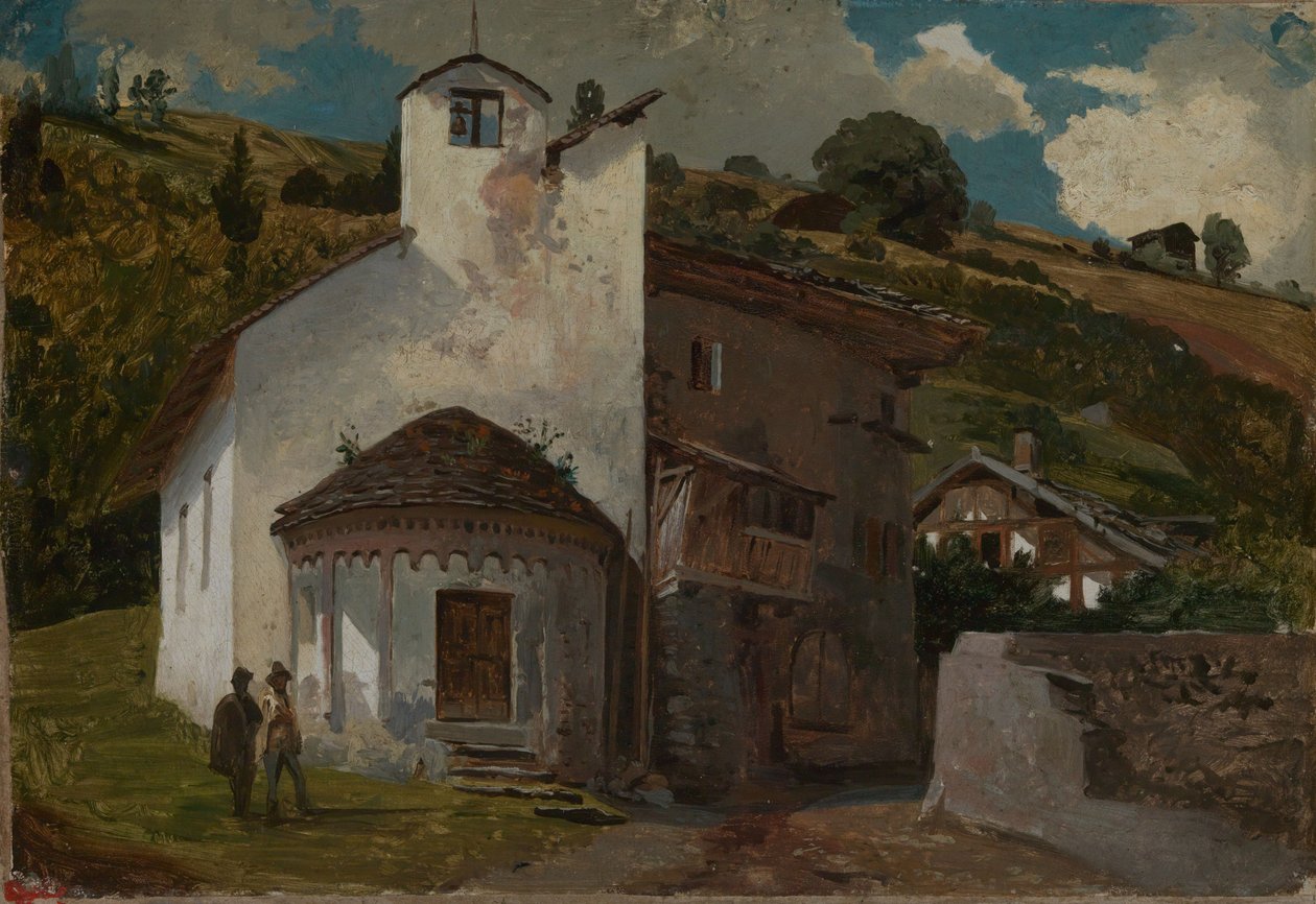 Kapell i en alpelandsby av Johann Wilhelm Schirmer
