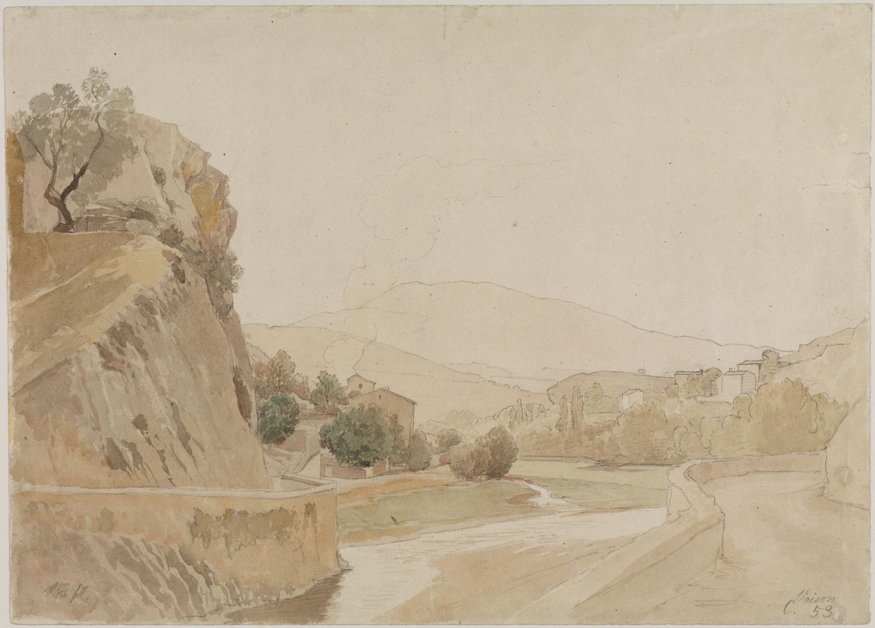 Landskap ved Vaison i Sør-Frankrike av Johann Wilhelm Schirmer