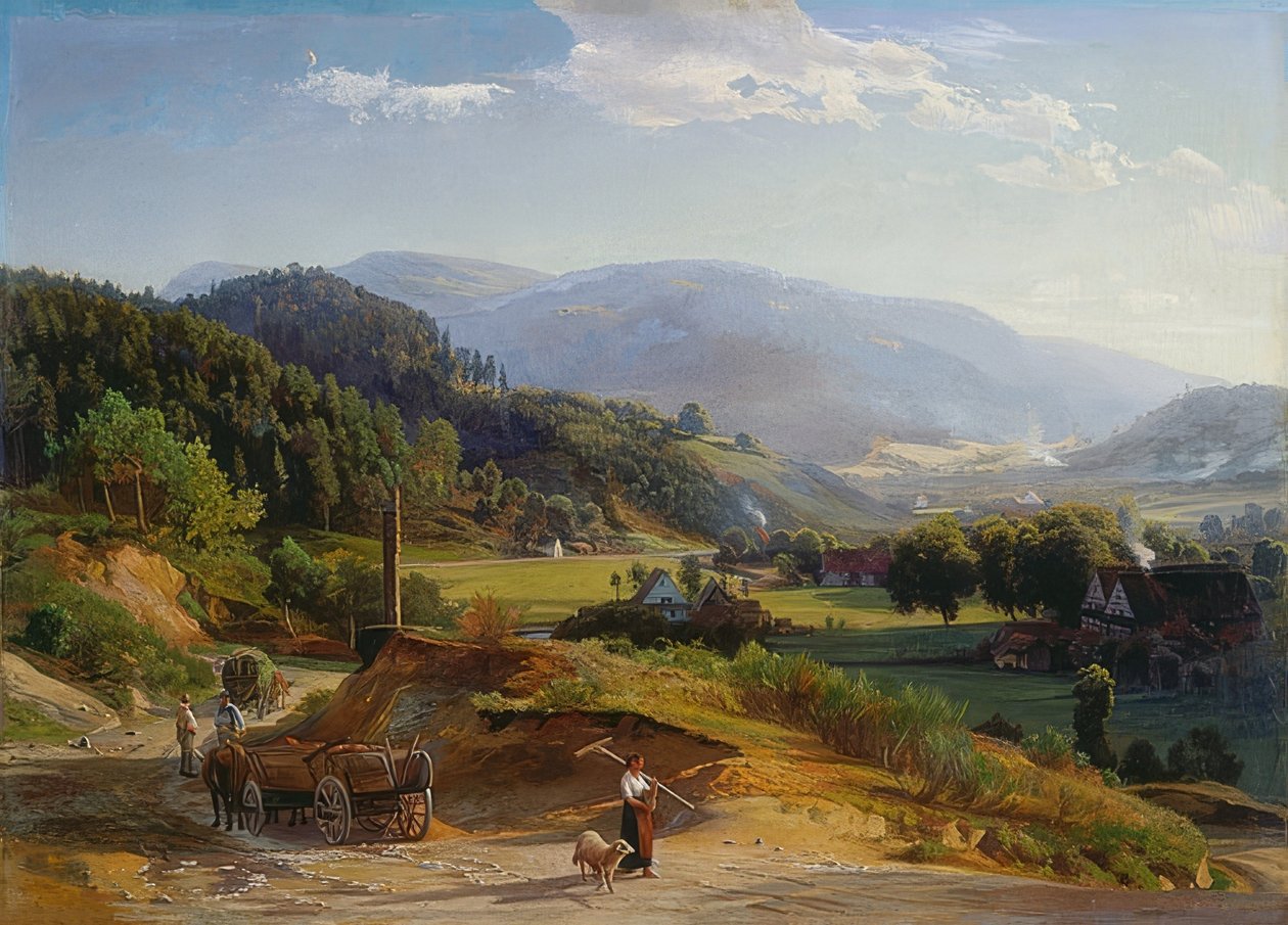 Landskap med smie. 1855/56 av Johann Wilhelm Schirmer