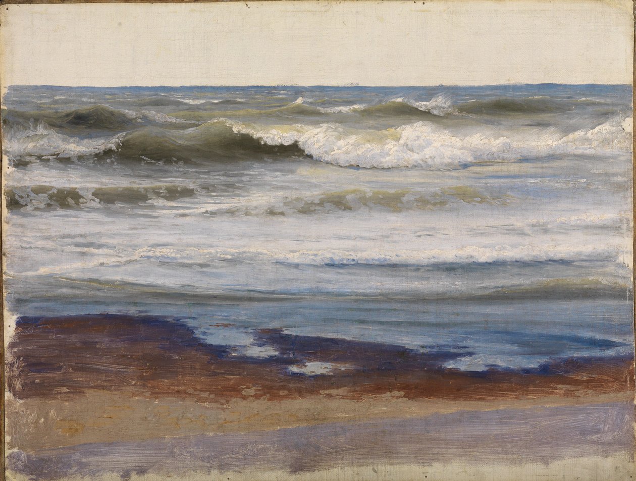 Brenning ved Normandies kyst av Johann Wilhelm Schirmer