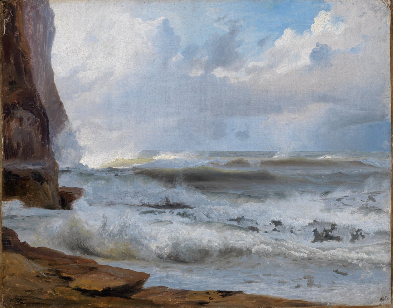 Havstudie ved Étretat (med klippekyst til venstre) av Johann Wilhelm Schirmer