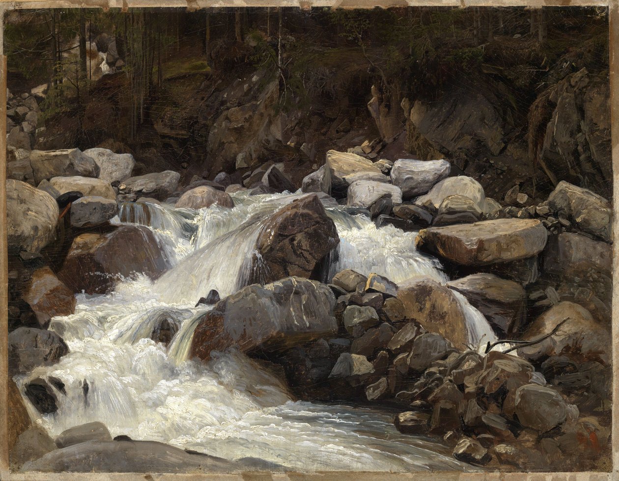 Sveitsisk fjellbekk av Johann Wilhelm Schirmer