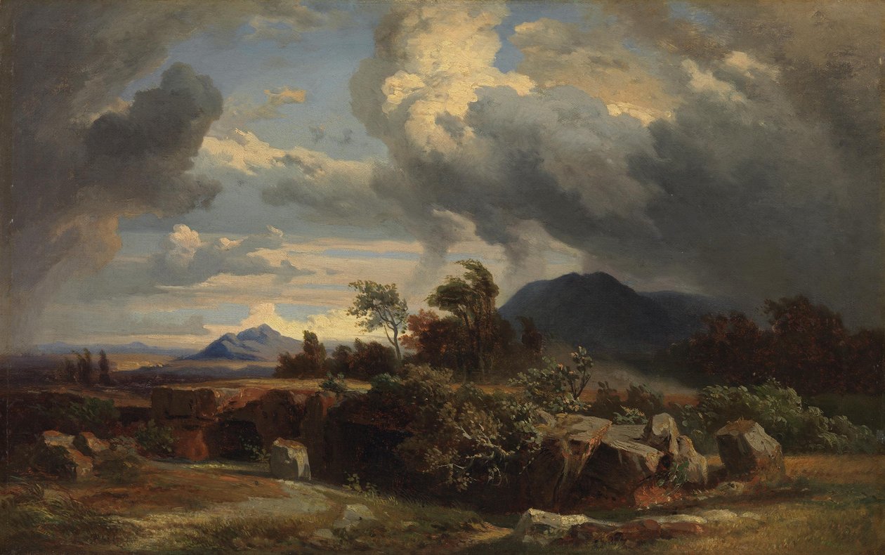Stormfull kveld av Johann Wilhelm Schirmer