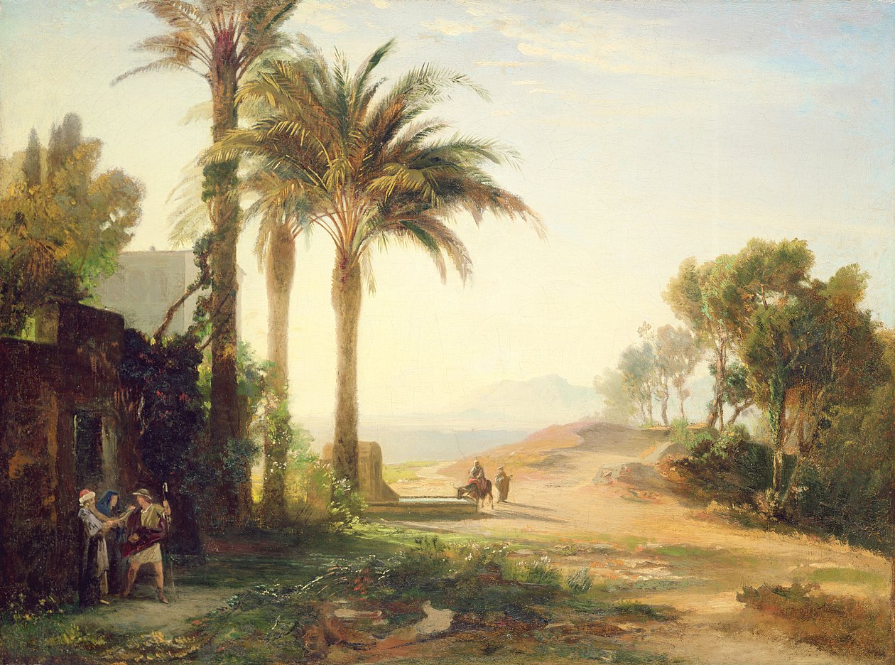 Mannens avgang til Jeriko (morgen) ca. 1856 av Johann Wilhelm Schirmer