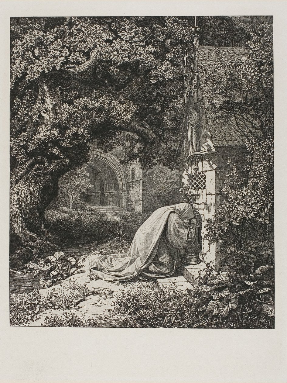 Den bedende nonne av Johann Wilhelm Schirmer