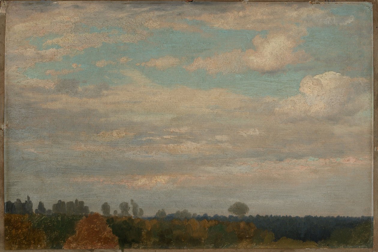 Skyer over høstskog av Johann Wilhelm Schirmer