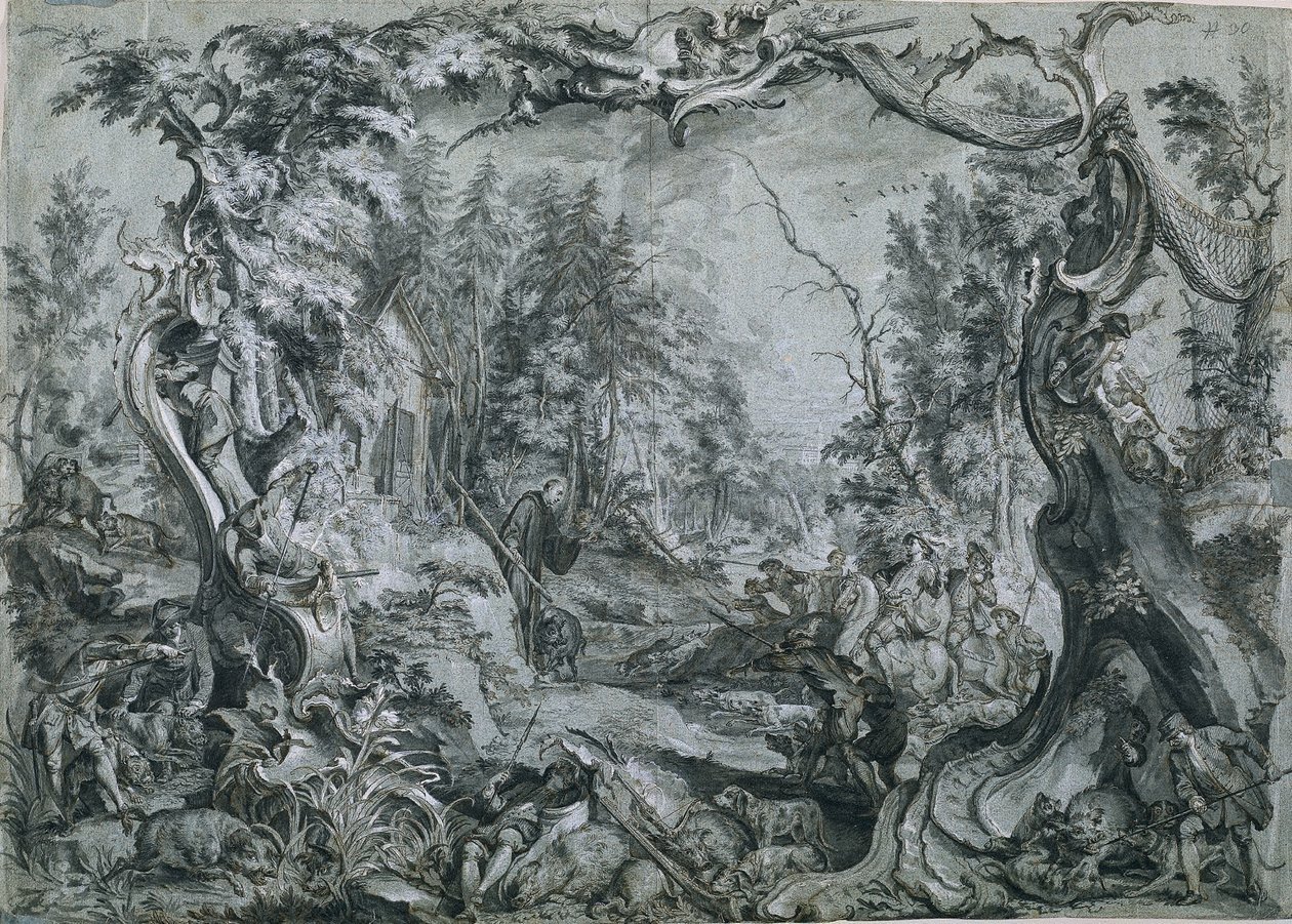 Saint Deicolus og villsvinet av Johann Wolfgang Baumgartner