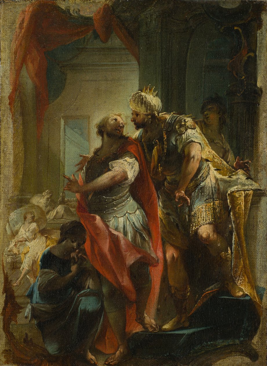 Saint Sampson med keiser Justinian, ca. 1750 av Johann Wolfgang Baumgartner