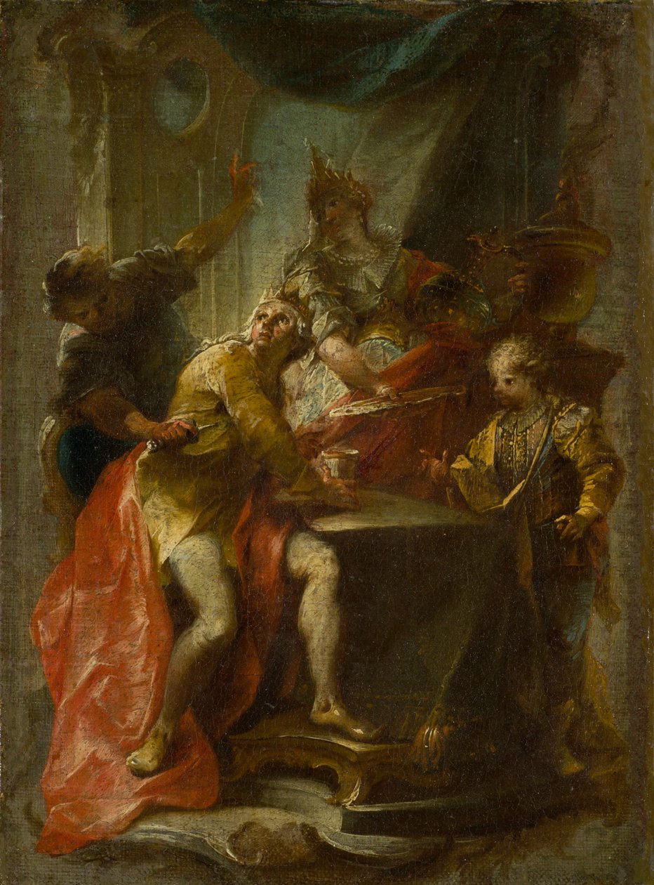 Mordet på Saint Edward, King and Martyr, ca. 1750 av Johann Wolfgang Baumgartner