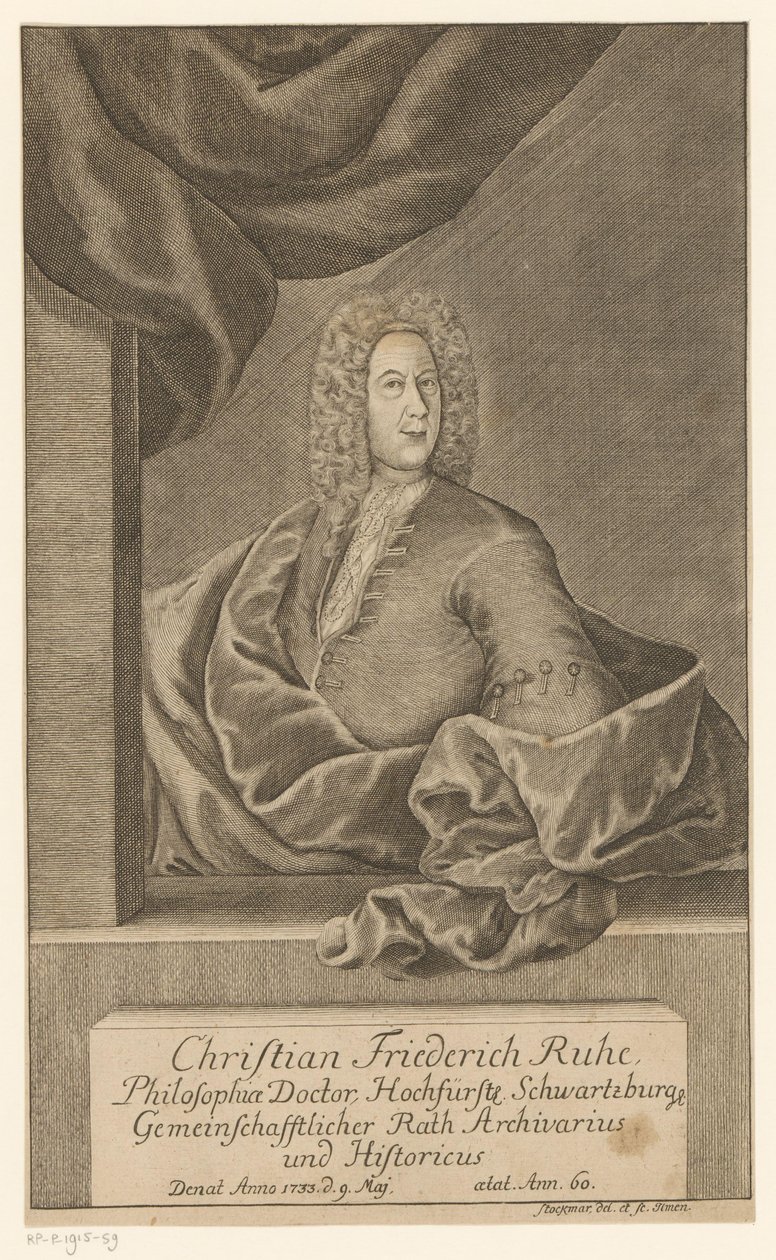 Portrett av Christian Friedrich Ruhe av Johann Wolfgang Heinrich Stockmar