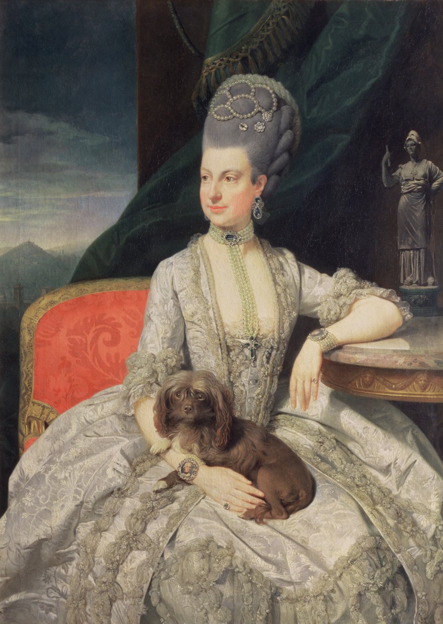 Erkehertuginne Maria Christine Habsburg-Lothringen (1742–98), datter av keiserinne Maria Theresia av Østerrike (1717–80) og keiser Frans I av Østerrike (1742–98) av Johann Zoffany