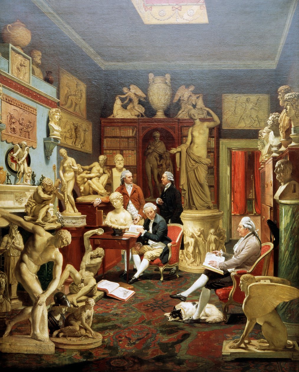 Charles Townley i hans skulpturgalleri, Park Street, London 1782, maleri av Johann Zoffany (1733-1810), olje på lerret av Johann Zoffany