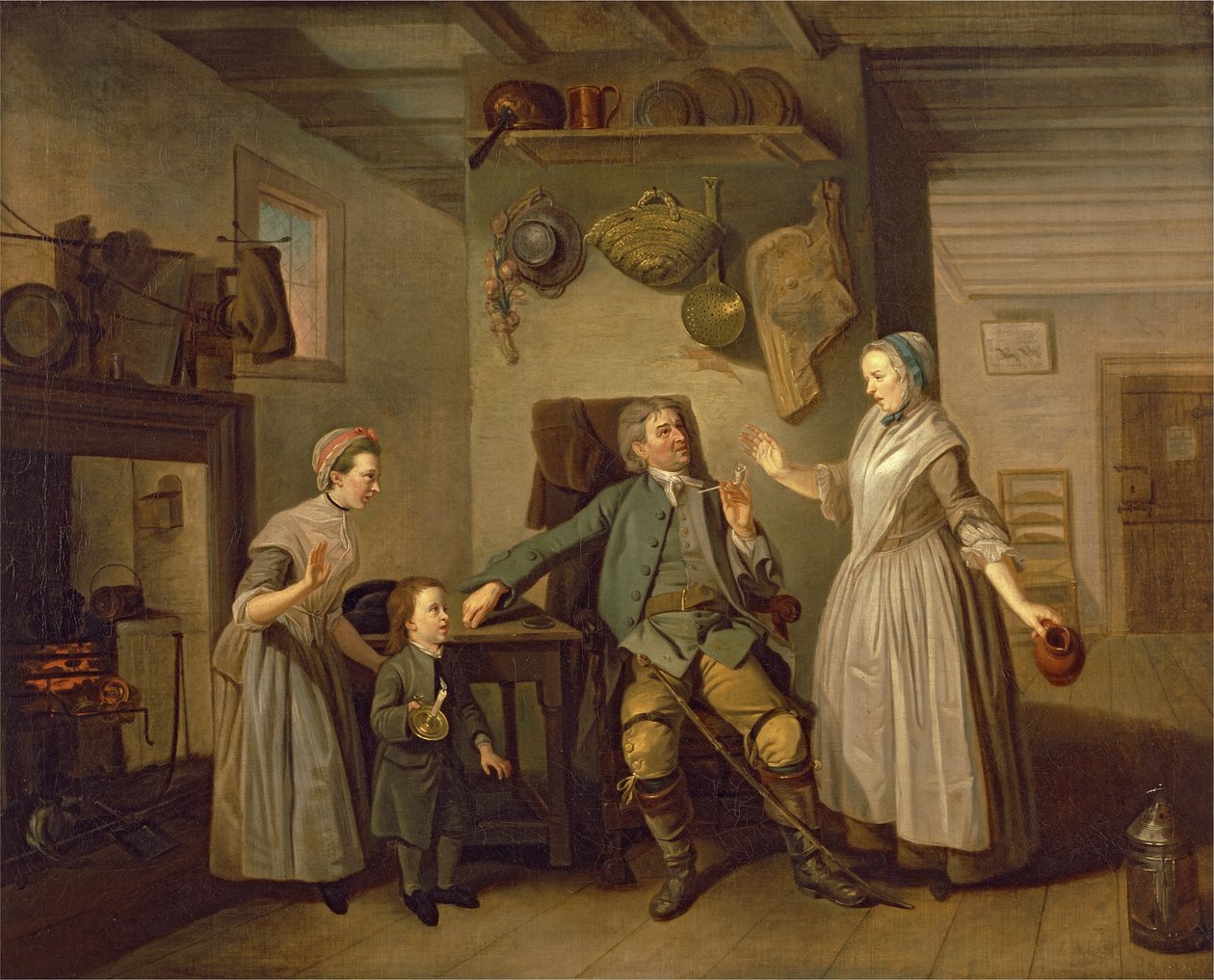 David Garrick og Mary Bradshaw i The Farmers Return av David Garrick, ca. 1762 av Johan Joseph Zoffany