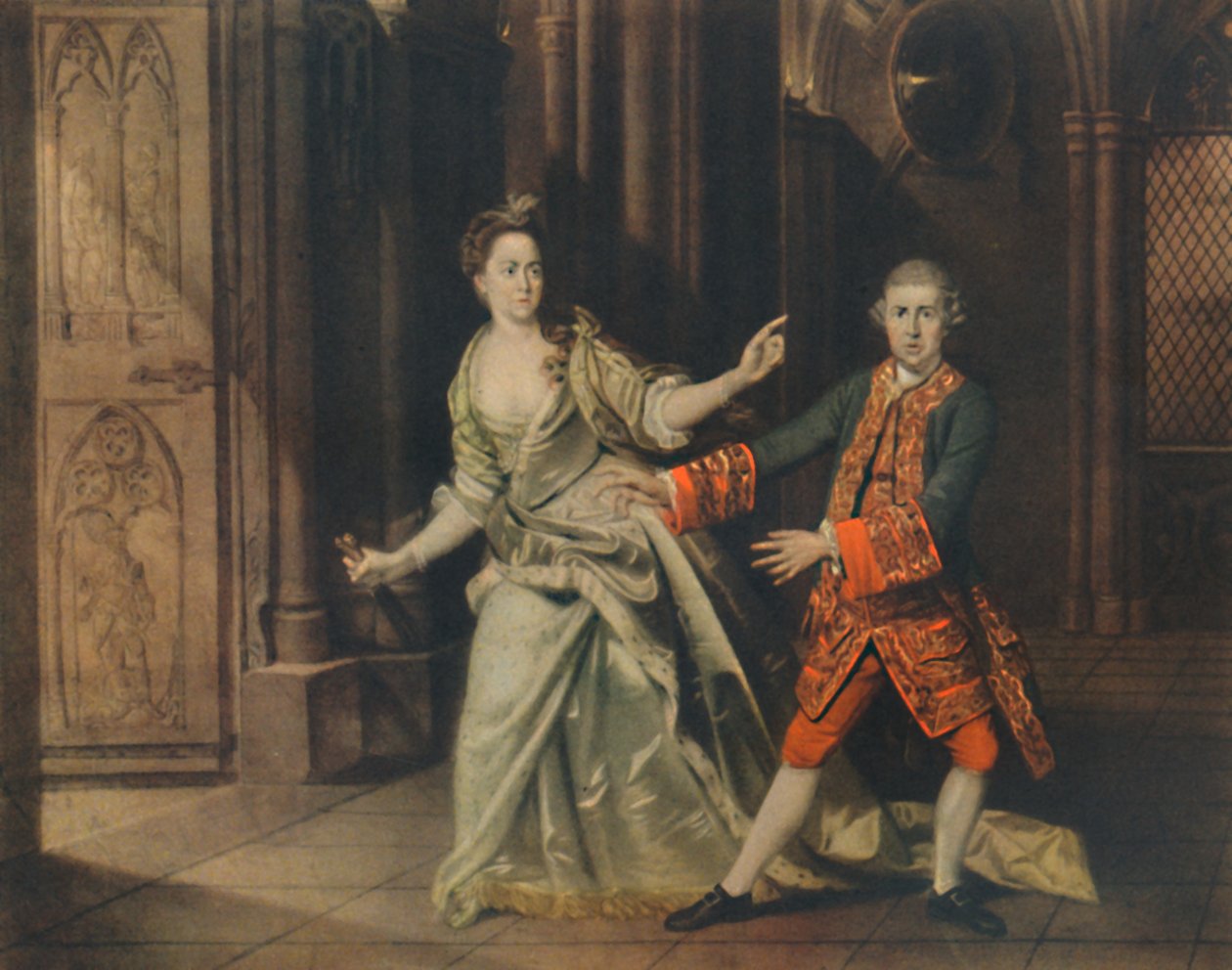 David Garrick og fru Pritchard som Macbeth og Lady Macbeth, 1768, 1948. av Johan Joseph Zoffany