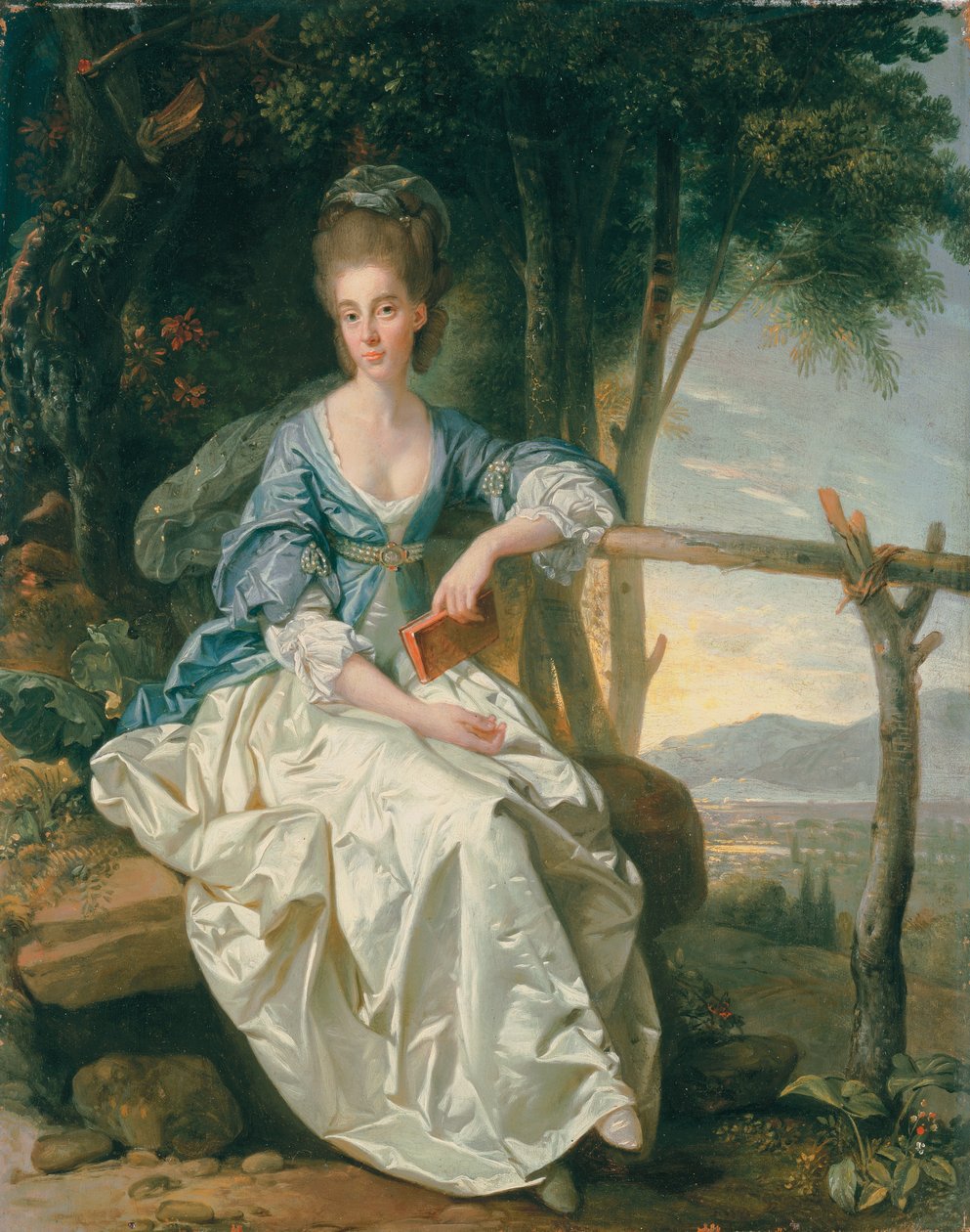 Portrett av frøken Matilda Clevland i et toskansk landskap av Johan Joseph Zoffany