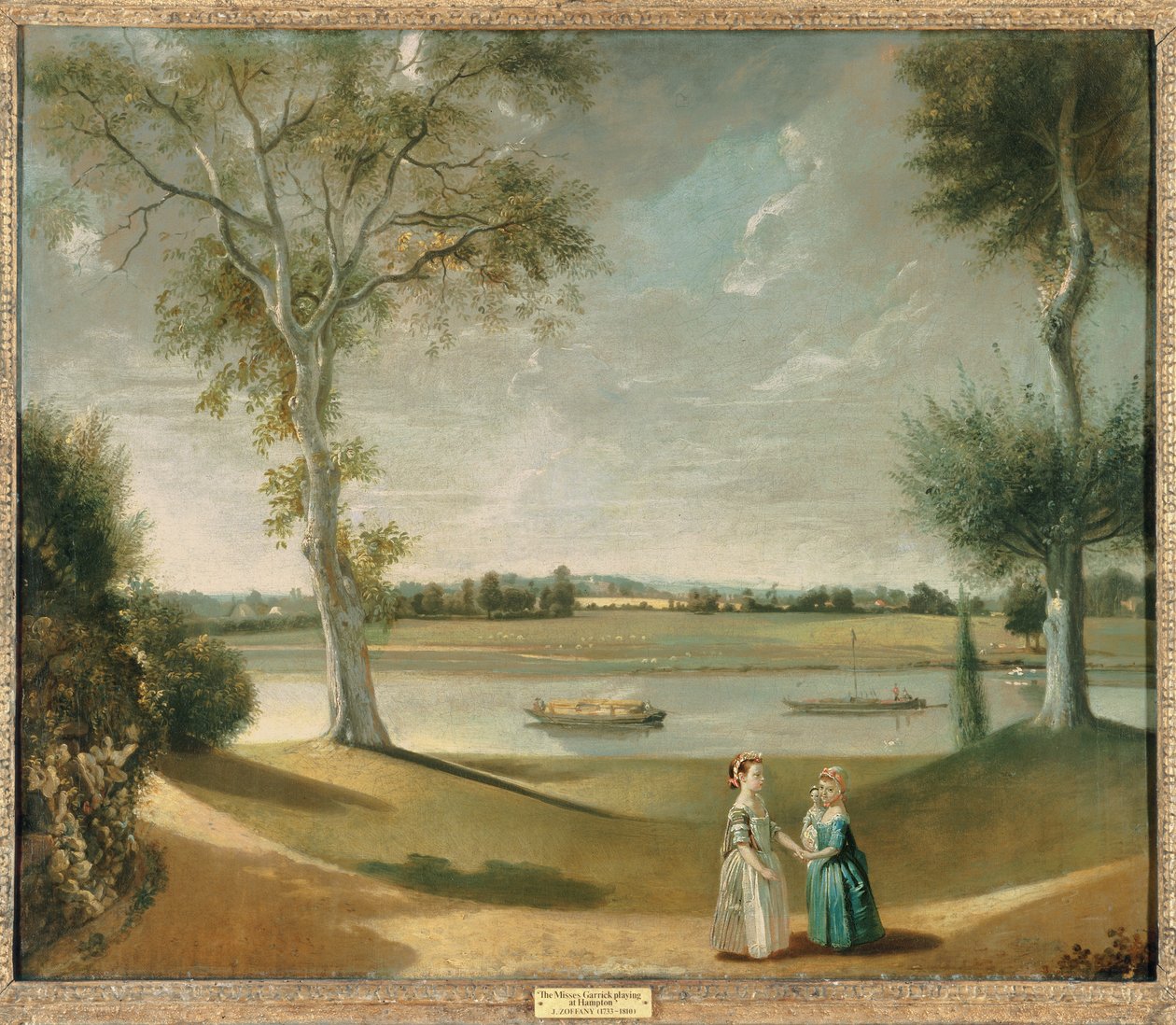 The Misses Garrick ved Themsen i Hampton, 1762 av Johan Joseph Zoffany