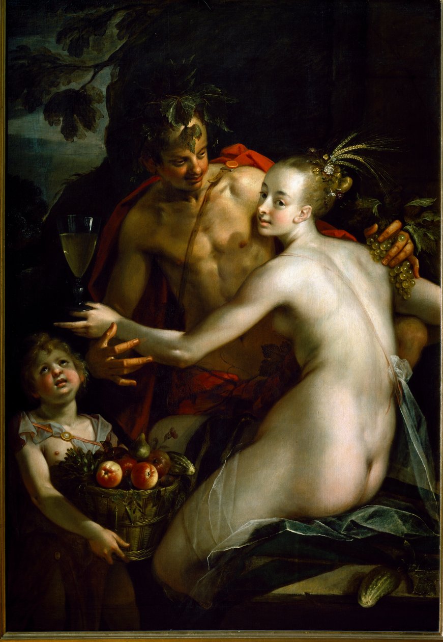 Bacchus, Ceres og Amour (maleri av Johann or Hans von Aachen