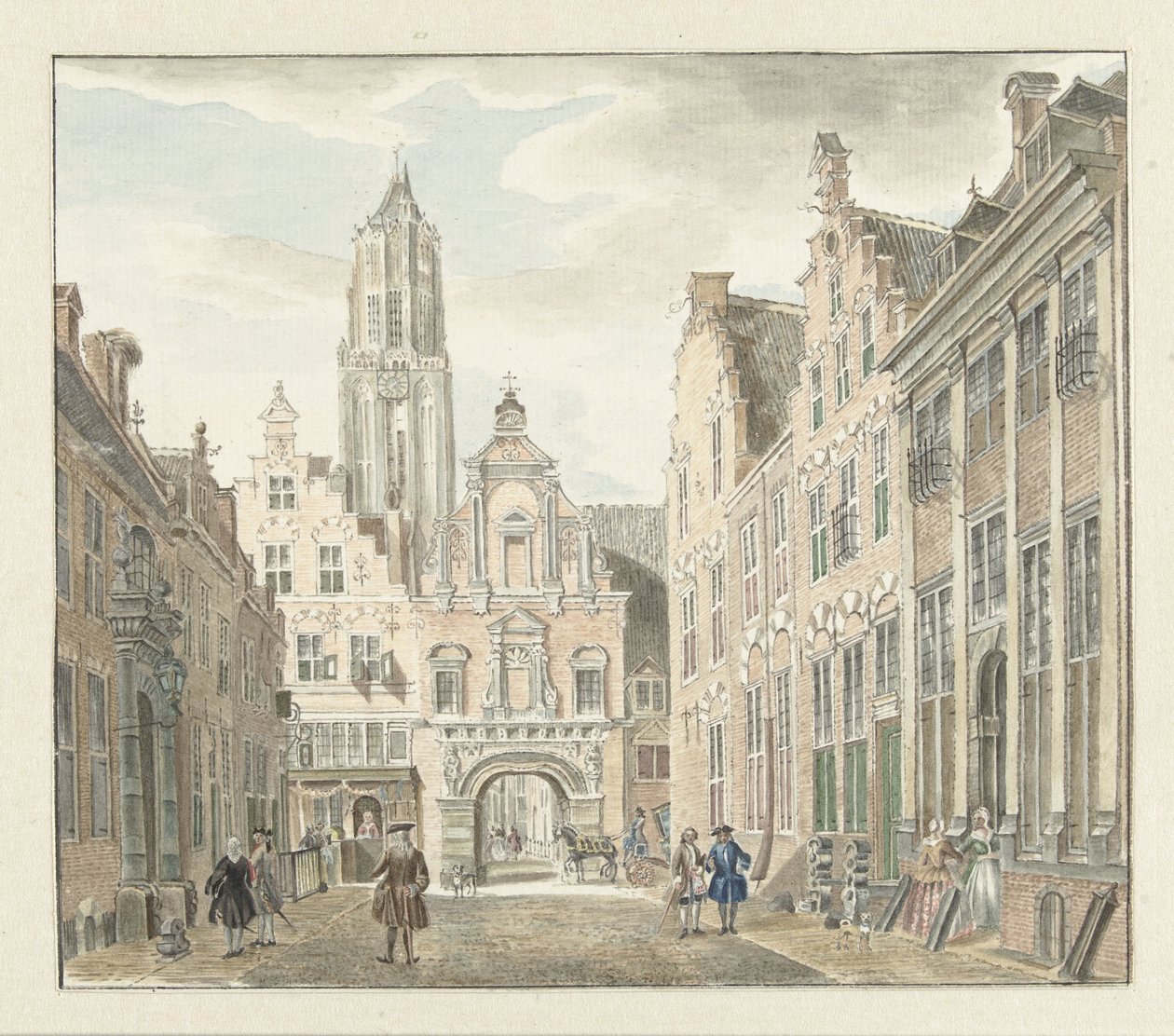 Nieuwstraat i Utrecht med utsikt over Dom-tårnet av Johanna de Bruyn