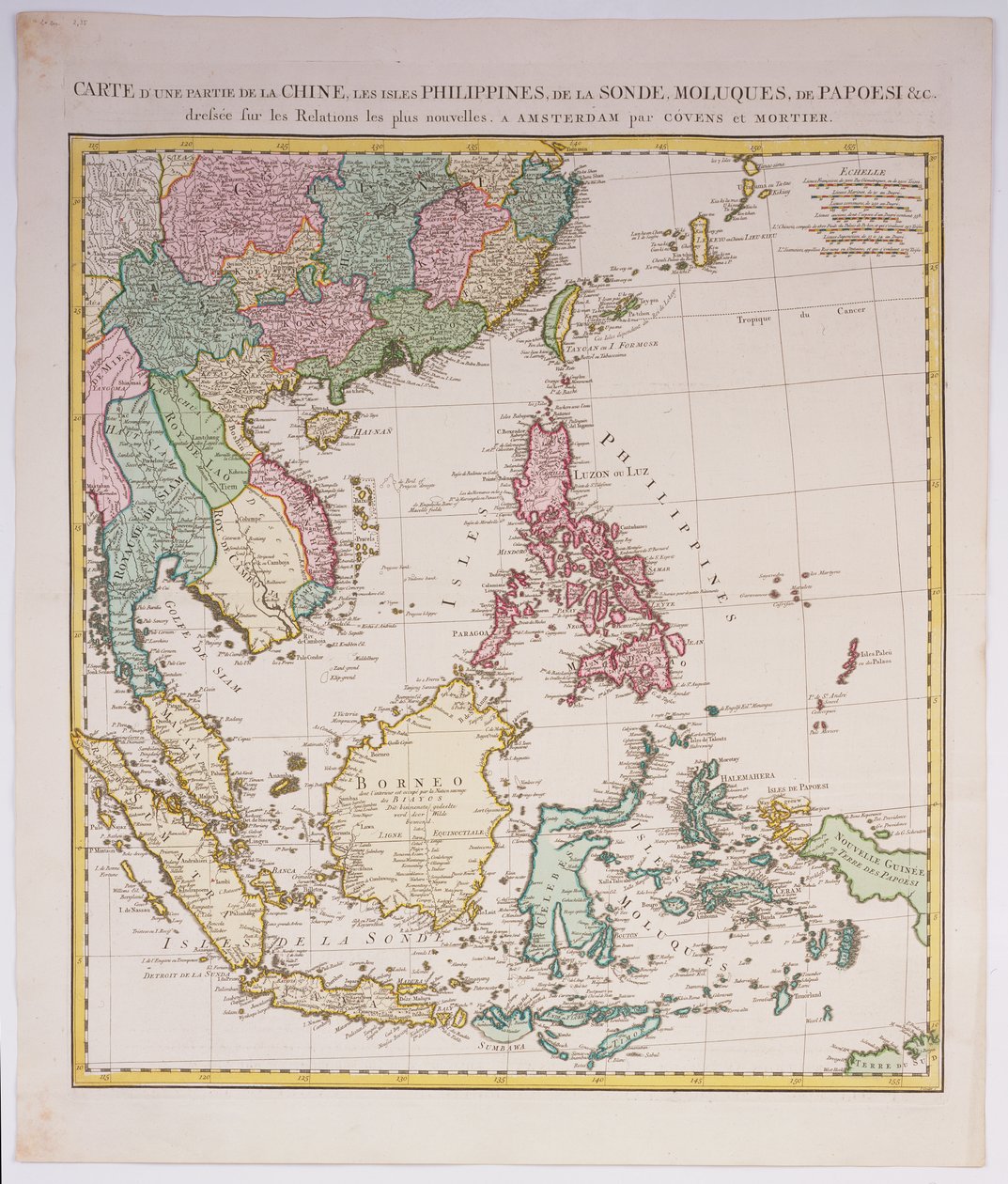 Sør-Asia fra Kina til New Guinea, inkludert den indonesiske skjærgården og Filippinene, ca. 1700 av Johannes and Mortier, Cornelis Covens