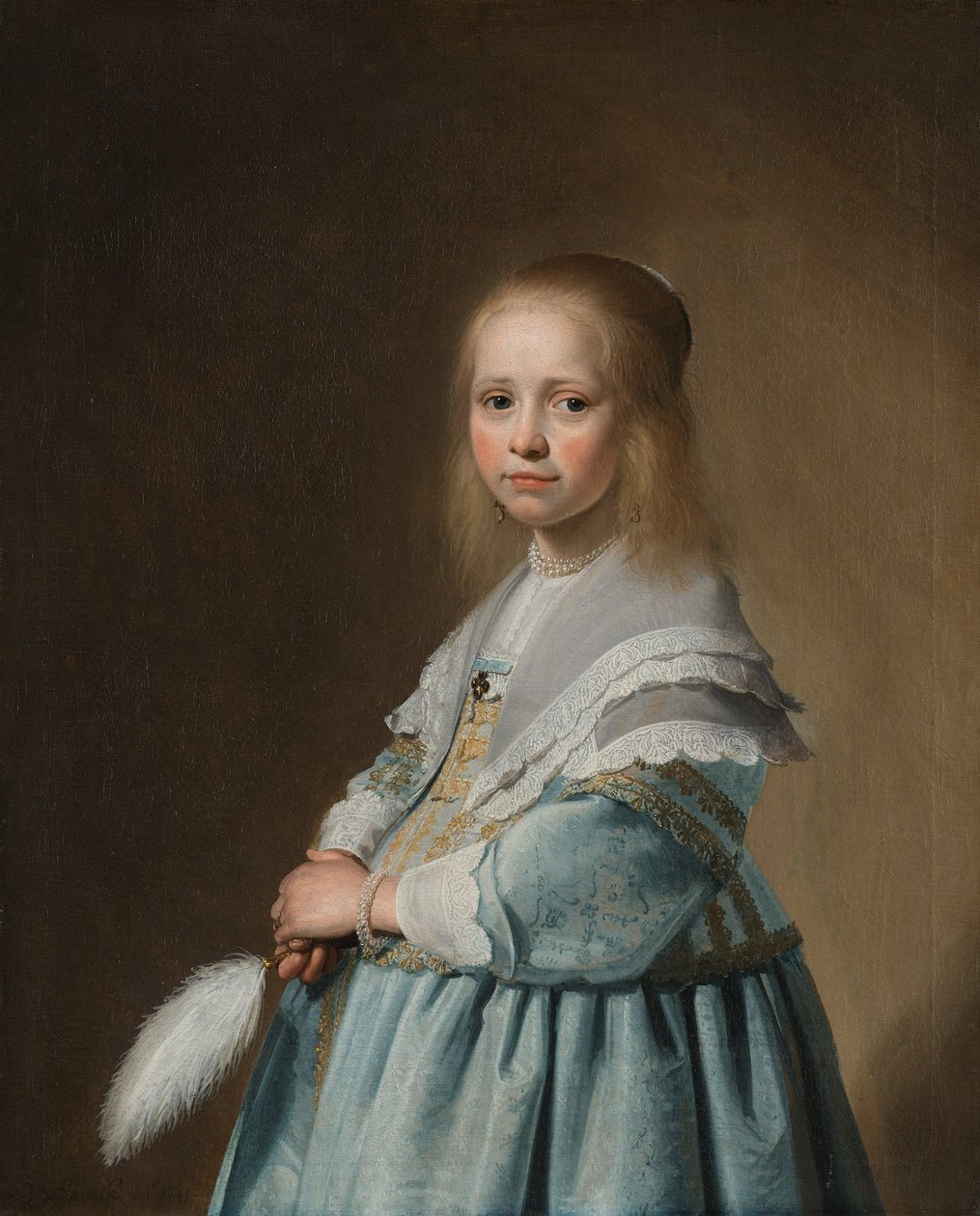 Portrett av en jente i blått av Johannes Cornelisz. Verspronck