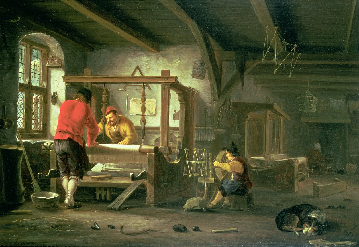 Et veververksted av Johannes Dircksz van Oudenrogge