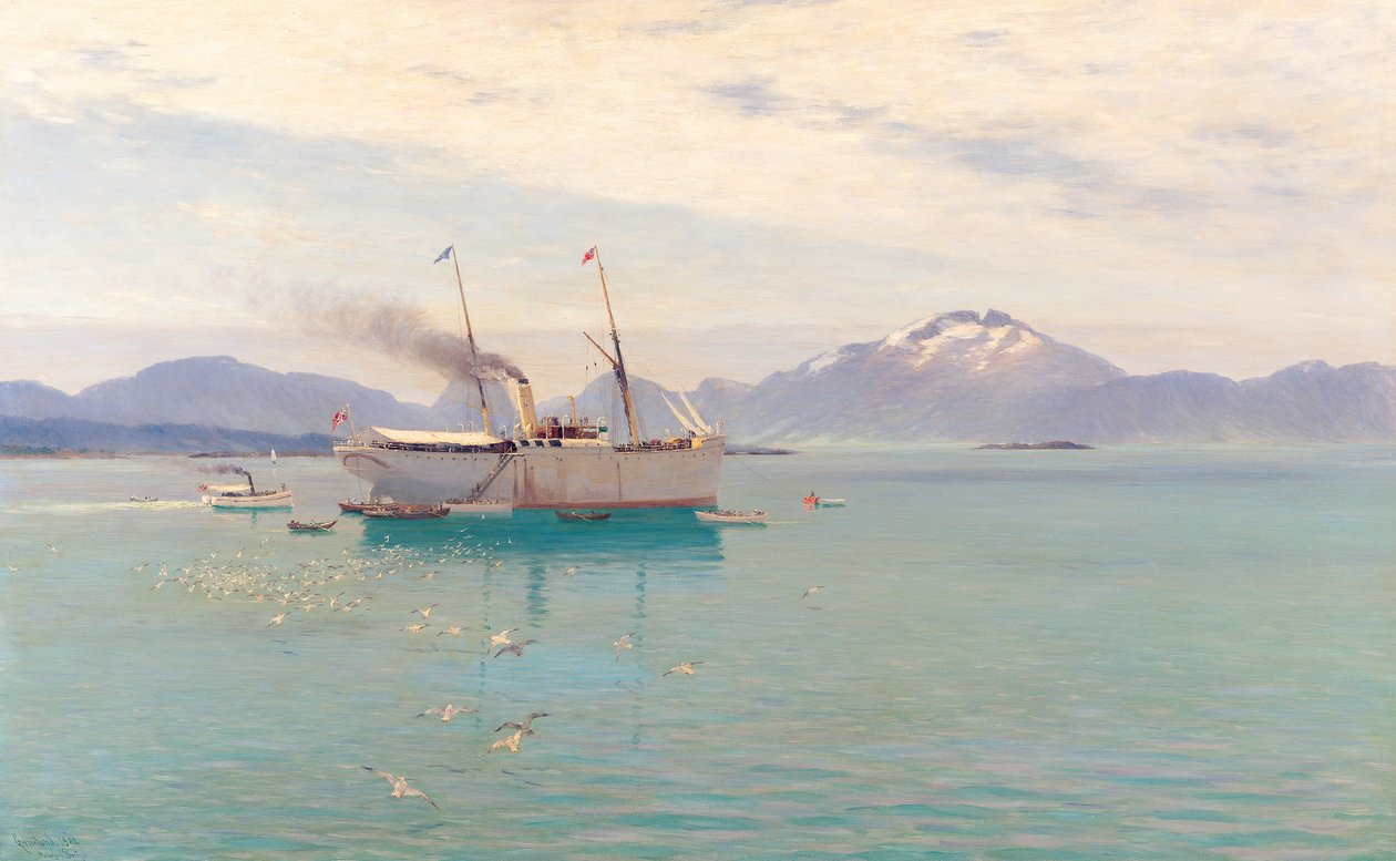 Summer Morning at Molde, 1892 av Johannes Martin Grimelund