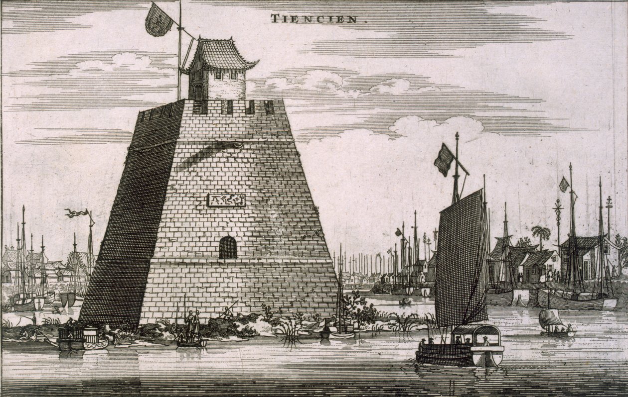 Fortet ved havnen i Tientsin, 1665 av Johannes Nieuhoff