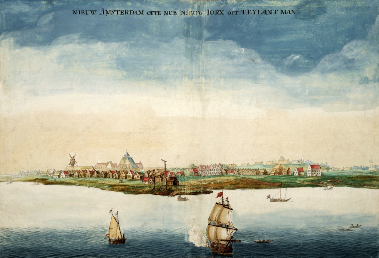Utsikt over New Amsterdam av Johannes Vingboons