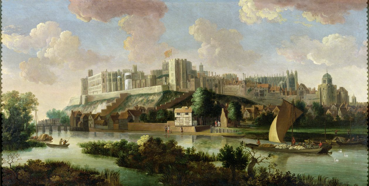 Windsor Castle sett fra Themsen, ca. 1700 av Johannes Vorsterman