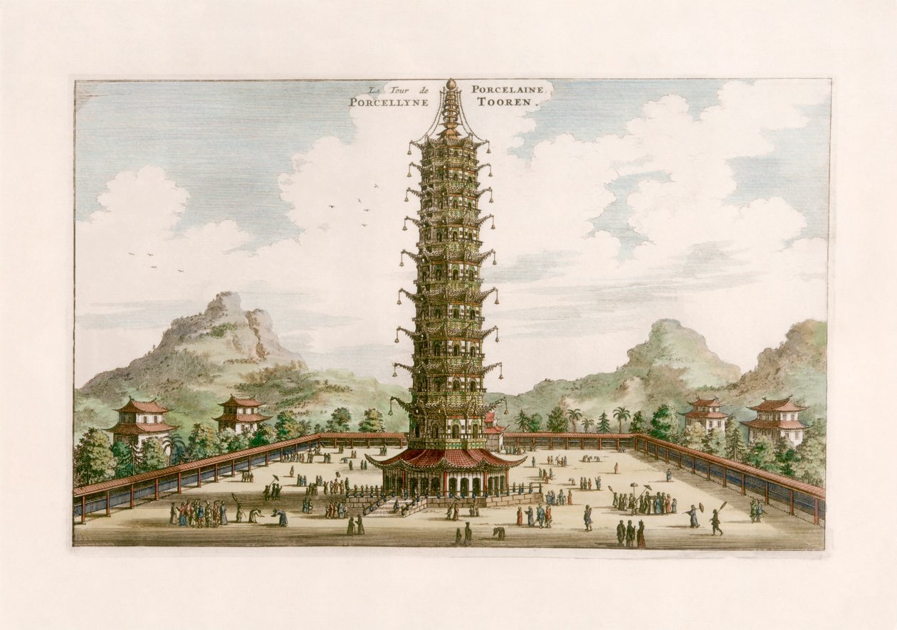Porselenstårnet av Johannes (after) Nieuhof
