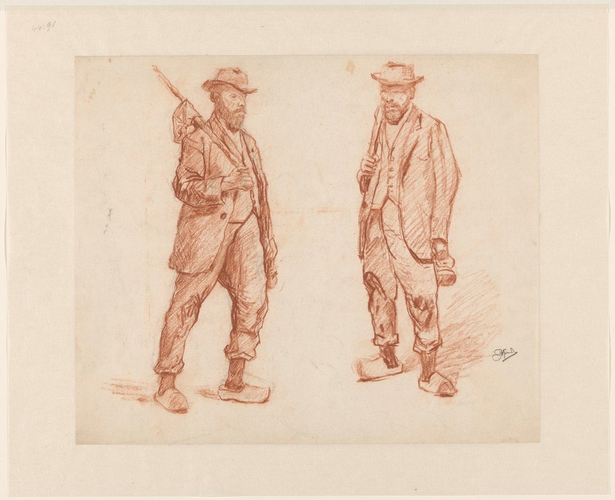To studier av en gående mann av Johannes Abraham Mondt