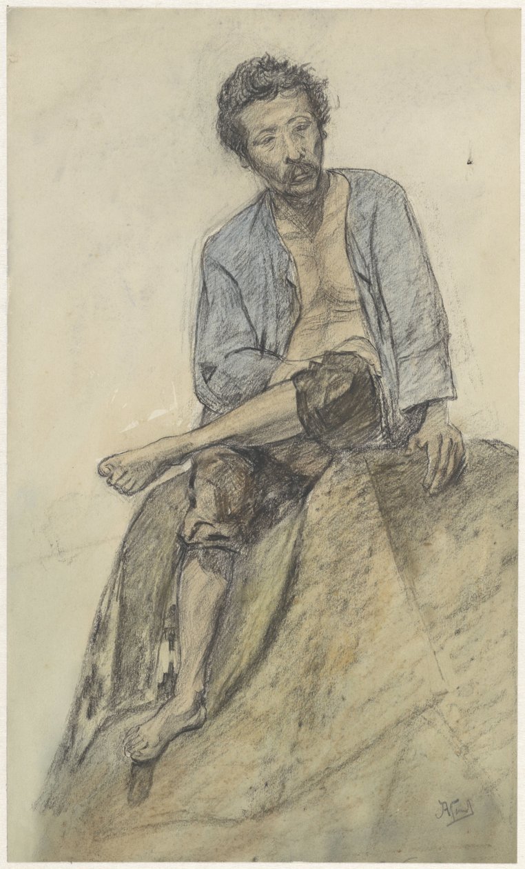 sittende mann av Johannes Abraham Mondt