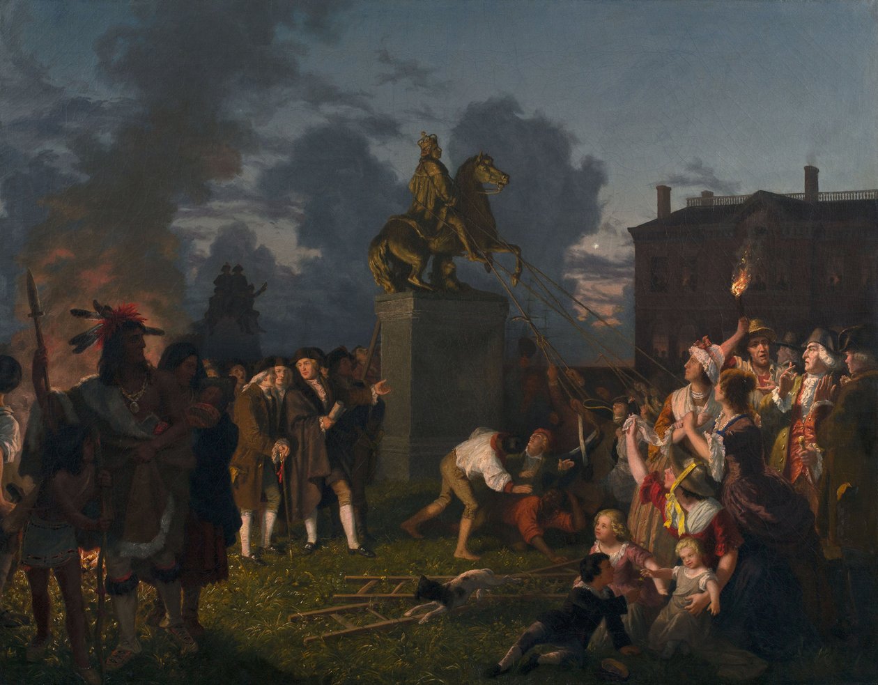 River ned statuen av kong George III, NYC av Johannes Adam Simon Oertel