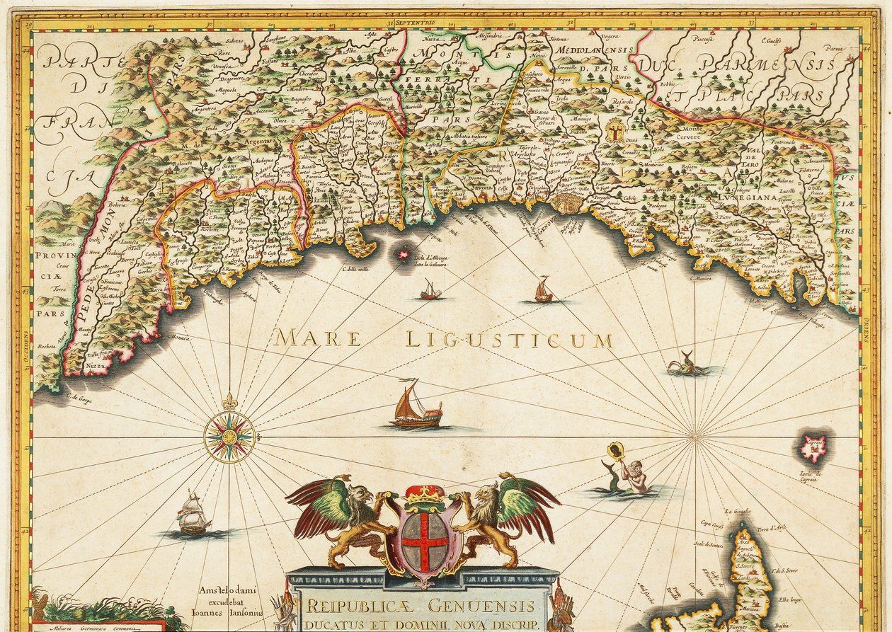 Republikken Genova, Kart av Jan Baptist Vrients, Kobberstikk av Johannes Baptista Vrints