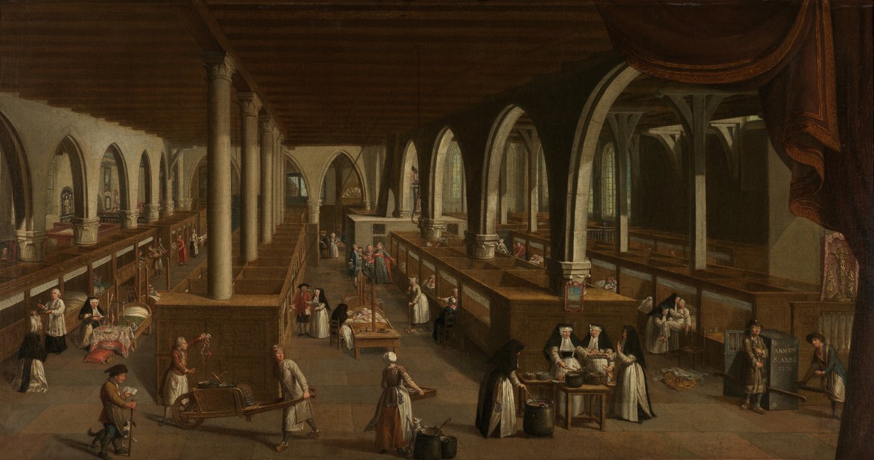 Avdelingene ved Saint John's Hospital (olje på lerret) av Johannes Beerblock