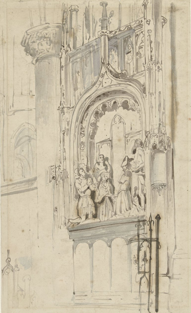 Begravelsesmonument til Engelbrecht I van Nassau, i Grote Kerk i Breda av Johannes Bosboom