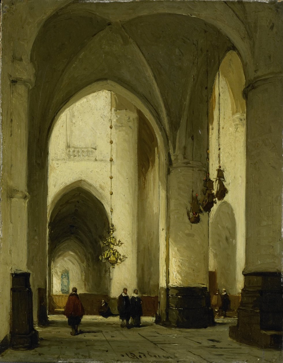 Interiør i kirken St Bavo i Haarlem av Johannes Bosboom