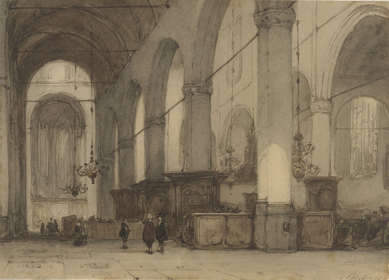 Kerkinterieur av Johannes Bosboom