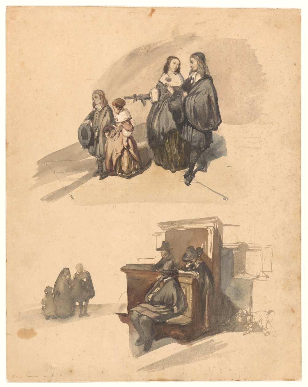 Studier på figurer av Johannes Bosboom