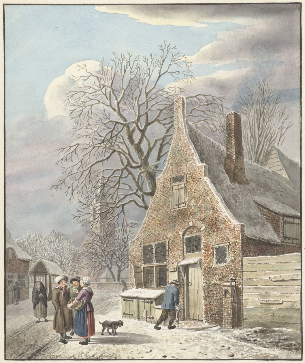 Landsby under snø av Johannes Christiaan Janson