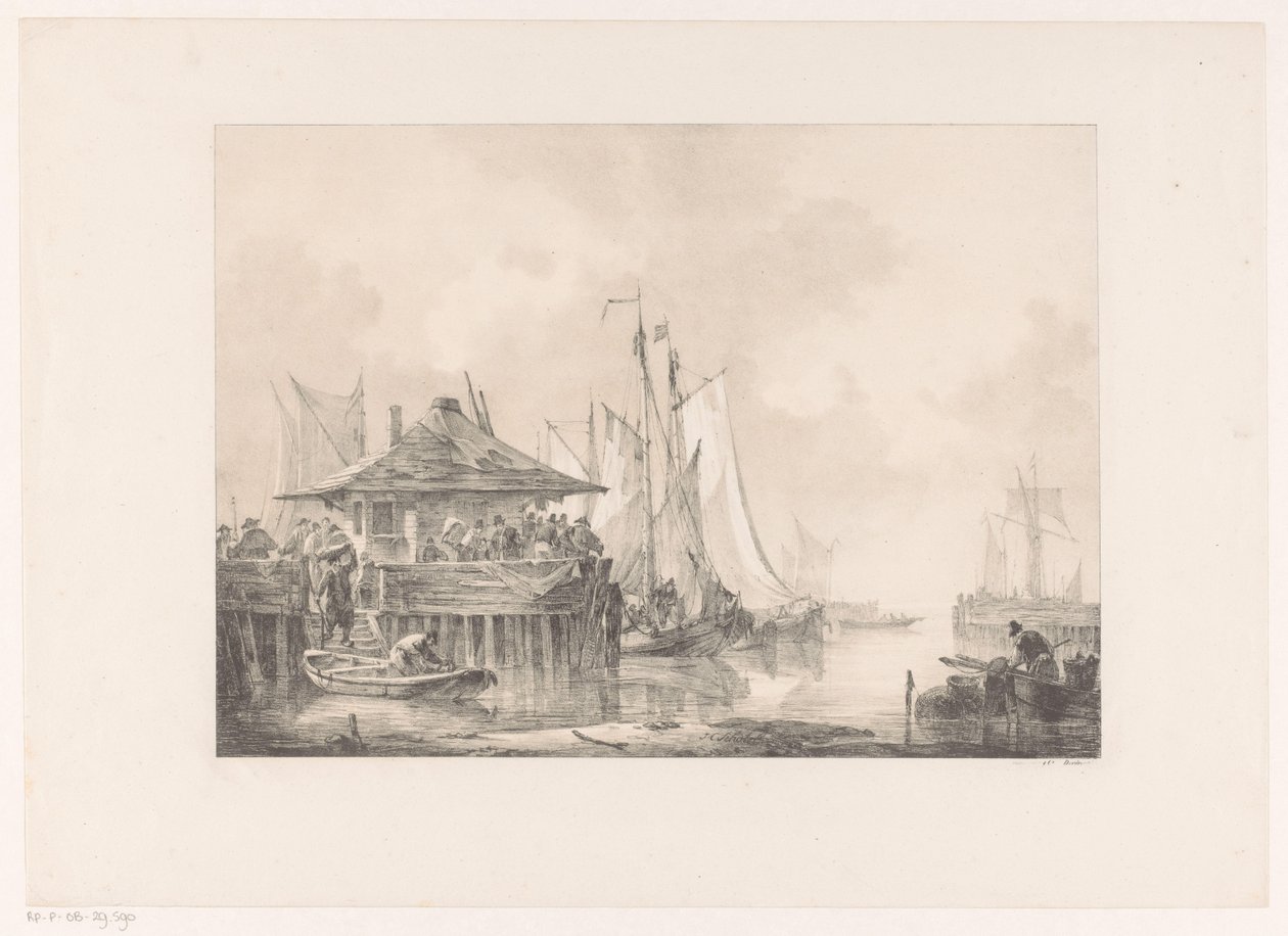Folkemengder i en havn av Johannes Christiaan Schotel