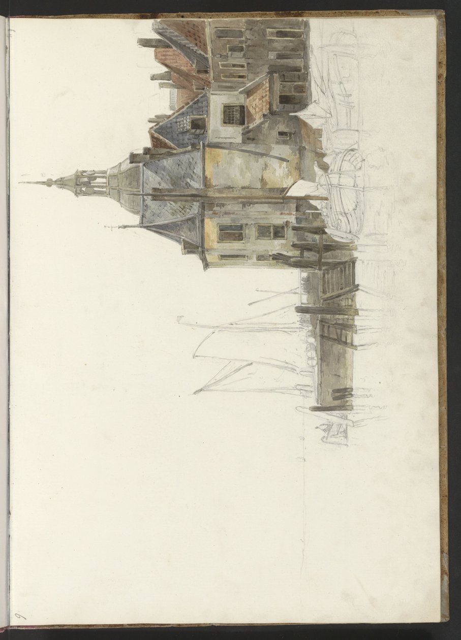 Kai ved Groothoofdspoort i Dordrecht av Johannes Christiaan Schotel