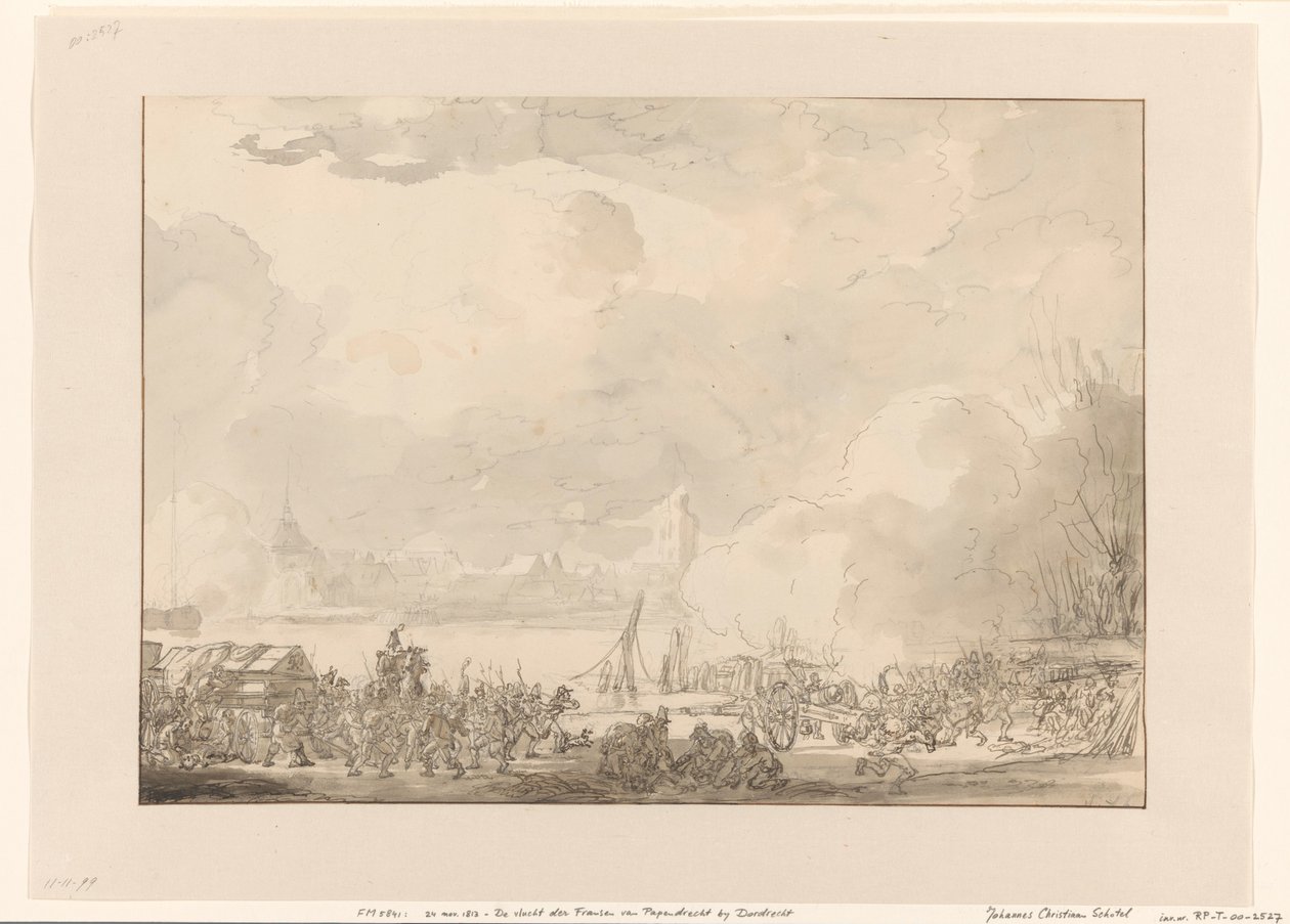 Franskmennenes flukt fra Papendrecht, 1813 av Johannes Christiaan Schotel