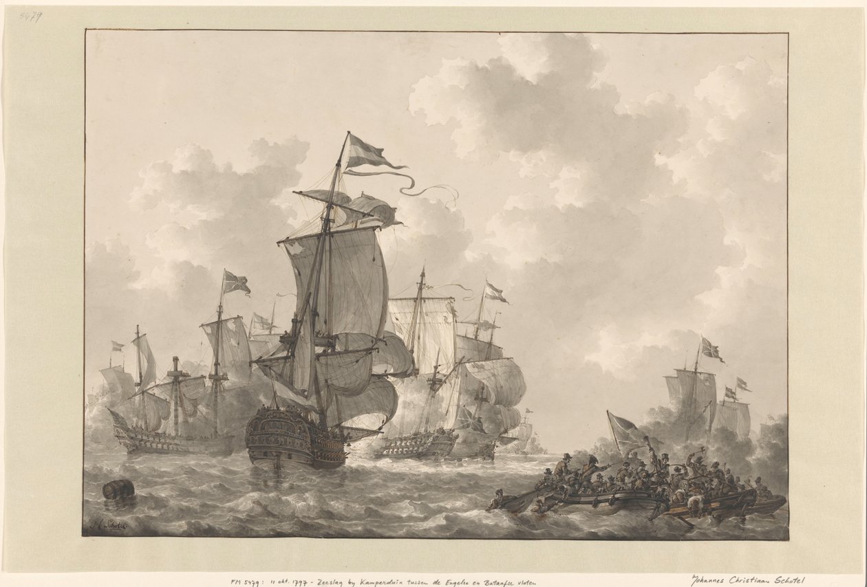 Slaget ved Kamperduin, 1797 av Johannes Christiaan Schotel